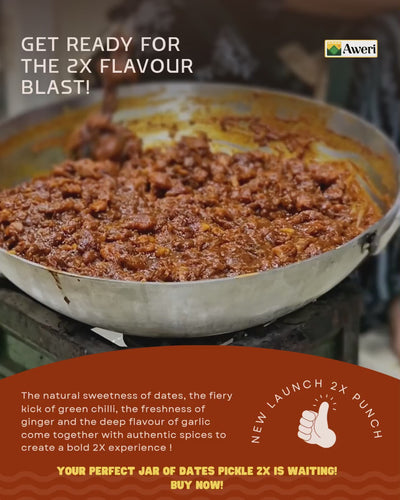 Aweri Dates Pickle 2X Punch | Dates Garlic Ginger Chilli Achaar